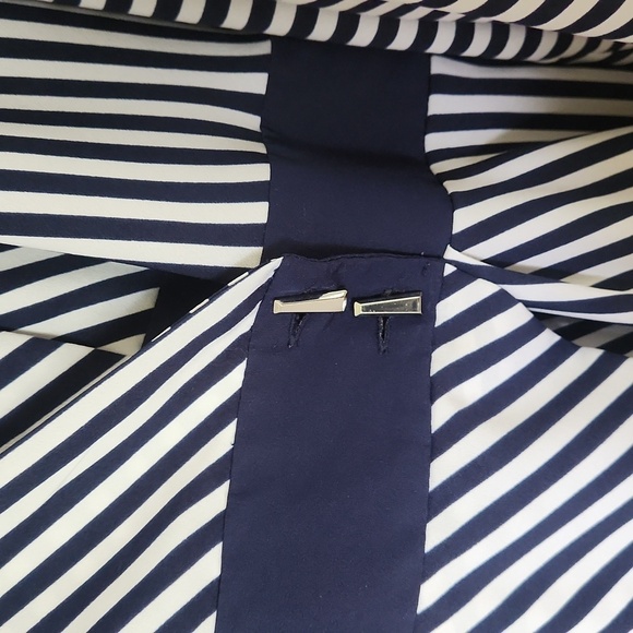 Prabal Gurung x Lane Bryant Navy and White Faux Wrap Midi Dress Plus Size 24 - Picture 4 of 10